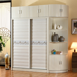 定制板式衣柜衣橱 实木质整体两门推拉移门大衣柜 组装卧室家具