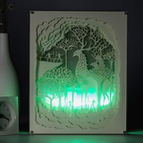 DIY成品3D立体相框光影纸雕灯小夜灯床头台灯生日礼物教师节包邮