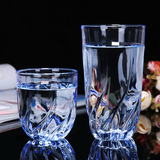 青苹果蓝色透明玻璃杯套装水晶杯茶水杯家用耐热酒吧啤酒杯6只装