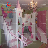 极美家具创意美式童话儿童床实木别墅床城堡公主床子母双层上下床