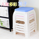 正方形大号双色加厚型塑料凳子 时尚方凳 塑料高凳 餐桌凳 浴室凳