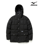 韩国代购正品 LEATA x MIZUNO 联名2015新款 黑色中长 羽绒服外套