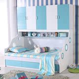 儿童床家具套房储物1.2米带衣柜床多功能组合子母床男孩女孩简约