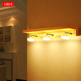 日式灯具 中式北欧楼梯过道卫生间镜前灯卧室床头灯 LED实木壁灯