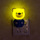 小熊卡通小夜灯 LED智能光控感应小夜灯 插电节能床头宝宝灯批发