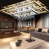 奢华长方形水晶灯大气时尚客厅灯具现代简约LED吸顶灯温馨卧室灯