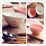 浮雕樱花歪口碗 装果蔬沙拉的碗可做面碗超个性日式碗招财元宝碗