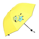 创意小黄人男女折叠遮阳伞黑胶防晒学生伞太阳晴雨伞防紫外线包邮