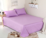 全棉纯色床单枕套单件 纯棉单双人红蓝粉灰紫色被单1.2米1.5m2米