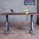 创客美式创意家具铁艺艺术实木办公会议餐桌酒店餐饮咖啡桌椅组合