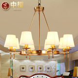 欧式大气纯铜圆形客厅吊灯美式乡村简约全铜温馨卧室北欧餐厅灯具