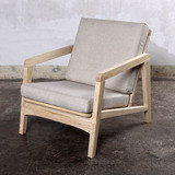 北欧日式实木沙发小户型实木沙发单人休闲沙发实木简约酒店沙发椅