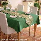 竹叶大花暗绿色纯棉布艺桌旗 餐桌布 桌条 茶几旗 台布 定做尺寸
