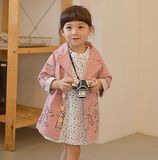 韩国童装2016春装女童中长款风衣韩版可爱纯棉儿童公主外套薄款