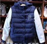 冬季新款韩国MLB加厚男女外套时尚情侣装NY棒球服羽绒服