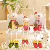 欧式田园隔板装饰米菲兔子摆件米菲兔玩偶壁饰书房儿童房摆件礼品