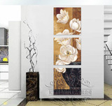 玄关装饰画竖版三联现代简约抽象壁画走廊挂画墙画无框过道油画