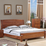 特价实木床榆木床1.8米双人床热销实木家具卧室家具可定制高箱床