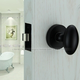静音美式门锁室内卧室门锁球形锁黑色卫生间门锁简约浴室锁圆形锁