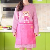 韩版一体式围裙长袖防水厨房成人罩衣反穿衣罩卡通带袖围裙批发