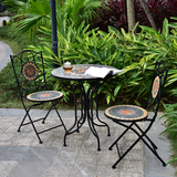 美式复古铁艺马赛克户外桌椅阳台桌椅休闲桌椅咖啡桌椅组合三件套