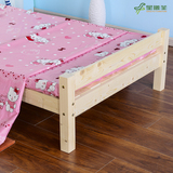 女孩单人床松木大床加宽加长拼接床小床定做实木儿童床带护栏男孩
