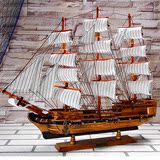 特价家居饰品时尚工艺品摆设客厅摆件实木帆船模型哥德堡一帆风顺
