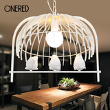铁艺北欧创意个性小鸟吊灯 美式餐厅吧台卧室温馨浪漫书房鸟笼灯