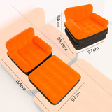 新品单人植绒面多功能折叠充气沙发床垫阳台气垫沙发休闲午休椅