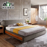 林氏家具北欧可拆洗1.8米双人布艺床时尚大床小户型储物婚床R247*