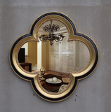 欧式复古做旧美式乡村壁挂玄关装饰异形卫浴浴室镜子化妆梳妆镜子