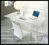 兰迪莎白色钢琴烤漆书桌简约现代定制书桌电脑桌桌时尚办公桌定做