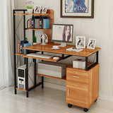 特价台式家用现代板式笔记本电脑桌简易带书架办公桌大空间写字台
