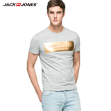 [满减包邮]杰克琼斯男纯棉修身圆领3D印花针织短袖T恤|216201027