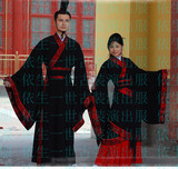 2015新款唐装服直裾曲裾男女情侣古代汉代结婚服中式婚礼服装古装