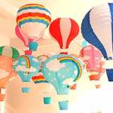 新年婚庆生日热气球装饰纸灯笼酒吧商场幼儿园走廊吊饰折叠纸灯笼