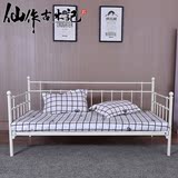 欧式沙发床铁艺床单人床铁床公主床简约钢木床铁架床钢架床儿童床