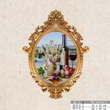 欧式餐厅玄关油画手绘静物挂画水果花卉油画竖版有框装饰画