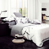 La par专柜正品纯棉现代条纹四件套英伦简约4件套爱佳床品床罩