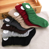 韩国童装童袜女童2015新款韩版百搭舒适纯棉儿童袜子堆堆袜中筒袜