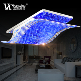 汉斯威诺2016新款高贵典雅大方波浪形水晶棒LED彩色客厅吸顶灯