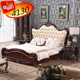 欧式床1.8米新古典床实木双人床雕花公主床布艺婚床法式简约大床