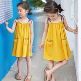 2016夏装新款儿童吊带裙子韩版纯棉童装碎花度假女童沙滩连衣裙子