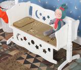 婴儿床实木无漆宝宝床带摇篮滚轮BB床原木制小孩子床送蚊帐