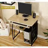 70公分家用办公室台式电脑桌铁架漆木面板组装简单工作写字台书桌
