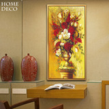 新中式装饰相框画客厅现代挂画墙画壁画玄关画过道竖版 欧式花卉
