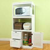实木餐边柜储物柜厨房收纳柜子微波炉柜现代简约白色电器柜烤箱架