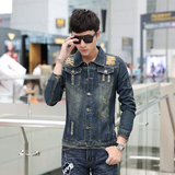 男士夹克秋季2016新款韩版修身新款牛仔外套青少年男装休闲春装潮