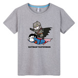 蝙蝠侠大战超人正义黎明Q版卡通电影男女款夏季半短袖T恤衣服男士