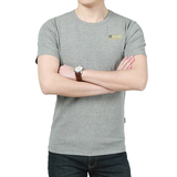 Afs Jeep/战地吉普商务休闲T恤男短袖 圆领纯色运动体恤修身韩版